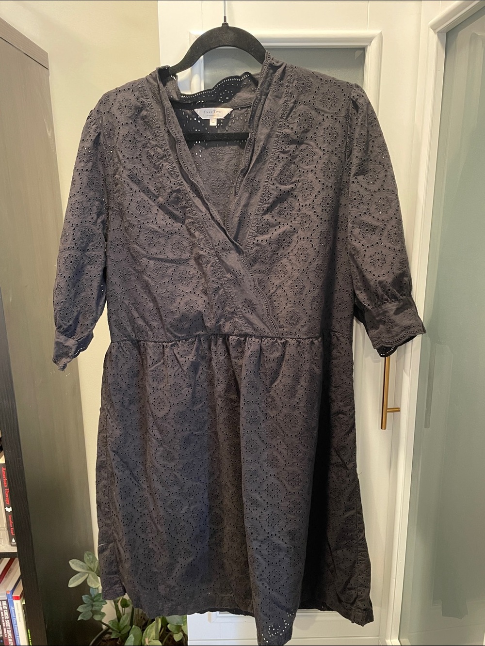 Women’s Black Eyelet Wrap Dress
